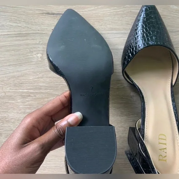 Croc effect block heel shoes - Picture 2 of 3